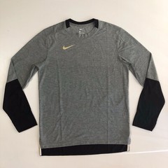 NIKE Men’s Training Football LS Player Gray/Black Top CI4546 SZ M