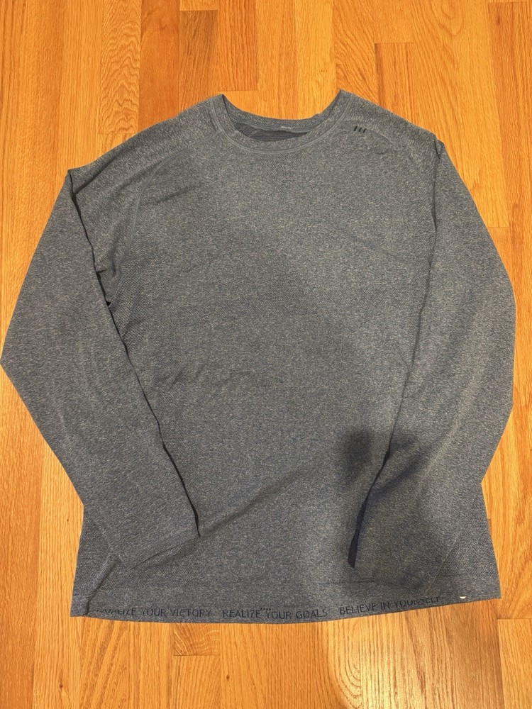 Lululemon Men's Blue Long Sleeve Tech Shirt Size L