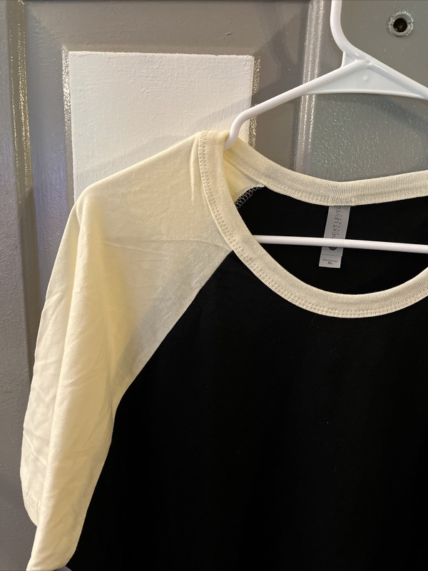 Next Level 6051 Unisex 3/4-Sleeve Raglan Triblend Colorblock T-Shirt BlackXL New gallery