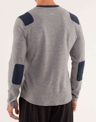 Lululemon Sprint long sleeve shirt color black elbow Men Fits L Measurements Pi