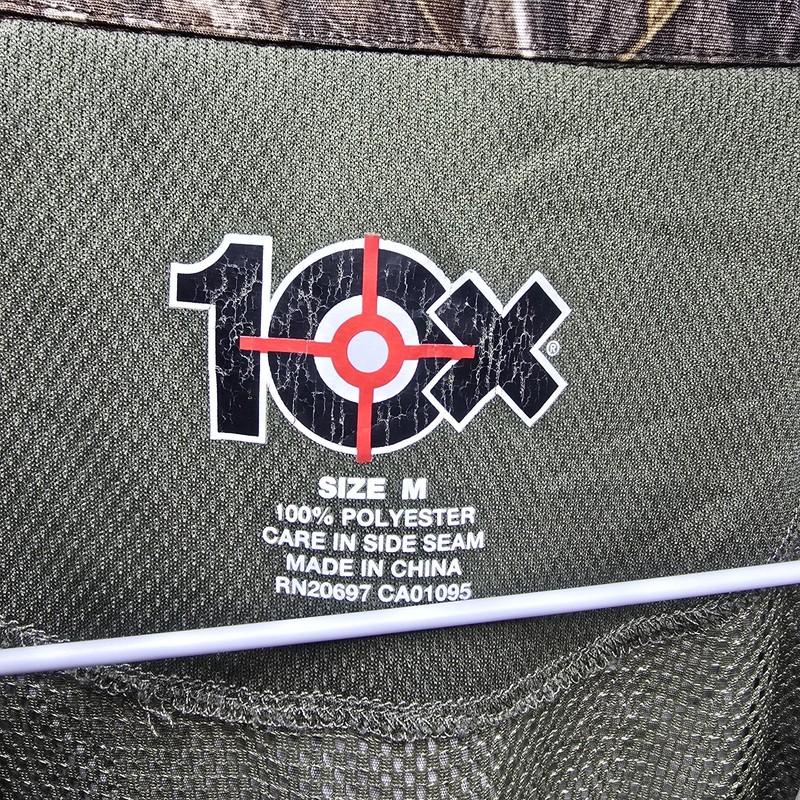 10x Mens Hunting Shirt Green Camo Long Sleeve Roll Tab Collar Pockets Buttons M gallery