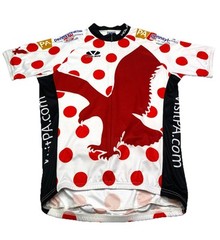 Voler Cycling Philadelphia Jersey Sz L Pouch Pockets Polka Dot 3/4 Zip Athletic