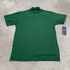Mizuno DryLite Baseball Lightweight Performance Shirt Mens Small Green Mock NWT