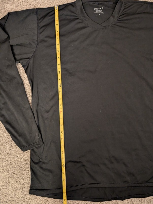 Marmot Base Layer Black V- Neck Stretchy Lightweight Size XL gallery