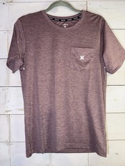 Hurley Men’s Short Sleeve T-Shirt Size S Small Purple Pocket Armpit Holes