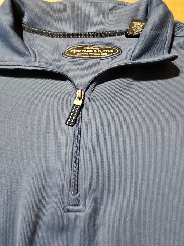 Page And Tuttle Quarter Zip Pullover Ribbed Henley Long Sleeve Shirt Mens Large gallery