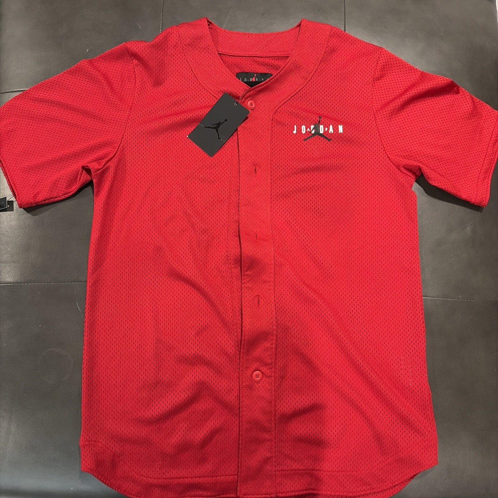 Nike Jordan Air Mesh Baseball Jersey Mens Medium Red Jumpman Logo gallery