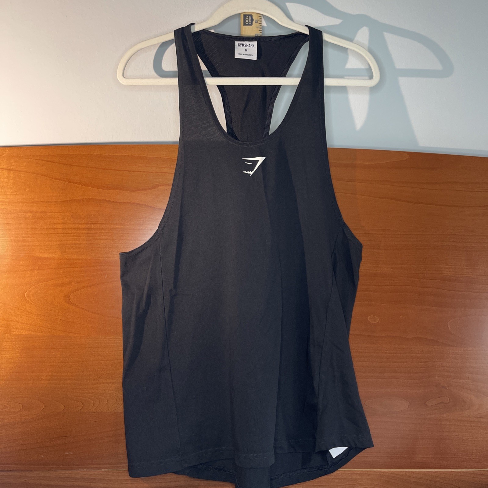 Gymshark React Stringer Tank Top Shirt M Black Gym Workout Sleeveless Prep Men gallery