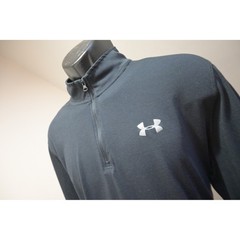 Under Armour 1/4 Zip Pullover Mens XL Black HeatGear Threadborne Active EUC