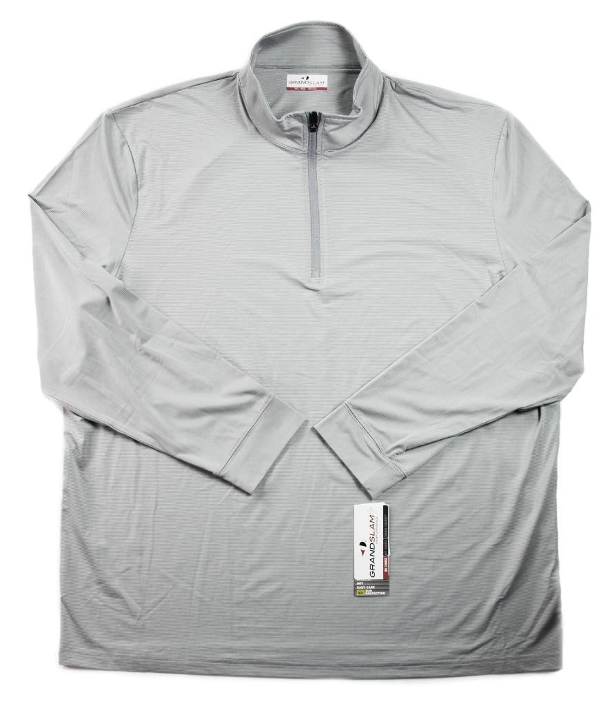 Grand Slam Mens 1/4 Zip XXL Pullover Shirt Performance Golf Long Sleeve Lt Gray gallery