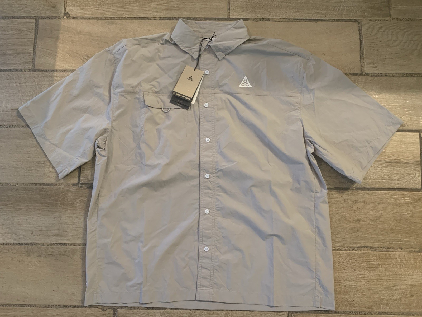 Nike ACG Orb Weaver UV Repel Oversized Button Up Shirt Grey Sz L (HJ2883-009) gallery