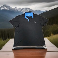 Chaps Golf Logo Black Lightweight Microfiber Polo Shirt Mens XL