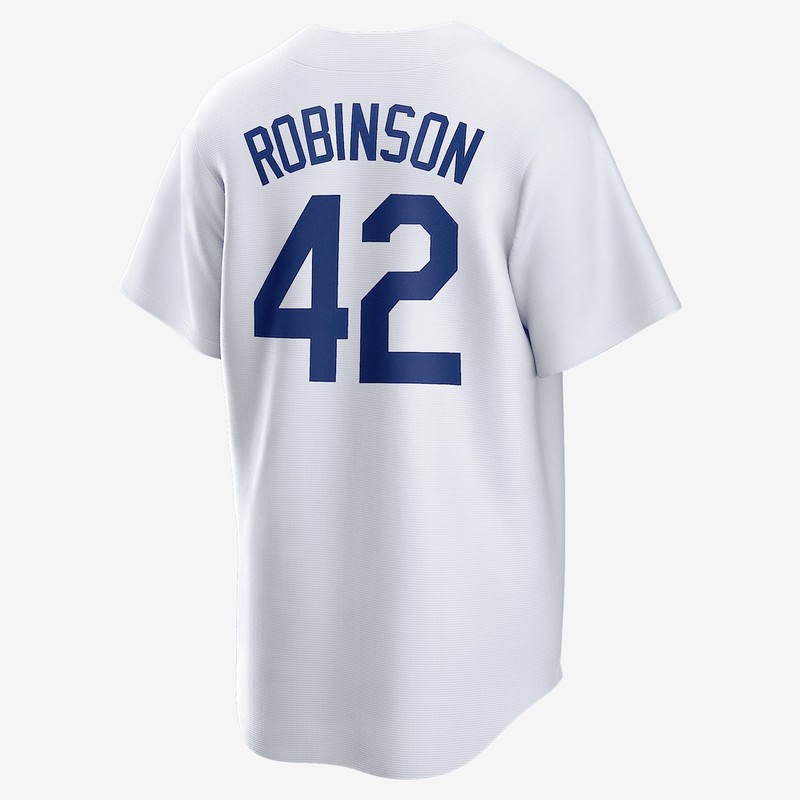 MLB Los Angeles Dodgers (Jackie Rob) Men's Cooperstown Baseball Jersey (White) gallery