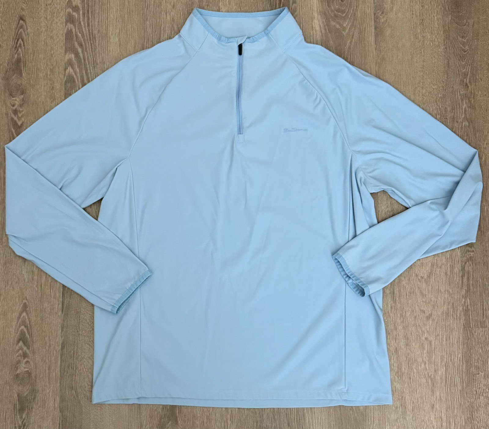 Ben Sherman Men's Quarter Zip Active Stretch Sport Blue, Large NWOT gallery