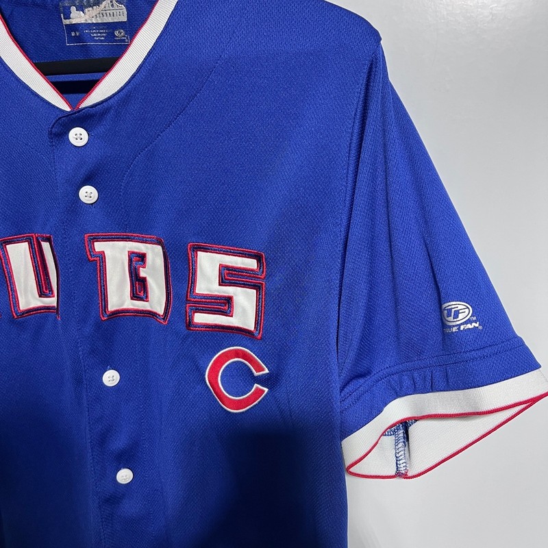 Vintage Chicago Cubs Blue Button-Up Baseball Jersey True Fan Block-Letter gallery