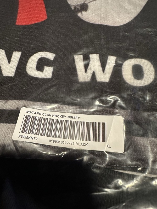 New in Bag Supreme Wu-Tang Clan Hockey Jersey Black Size XL FW25 gallery