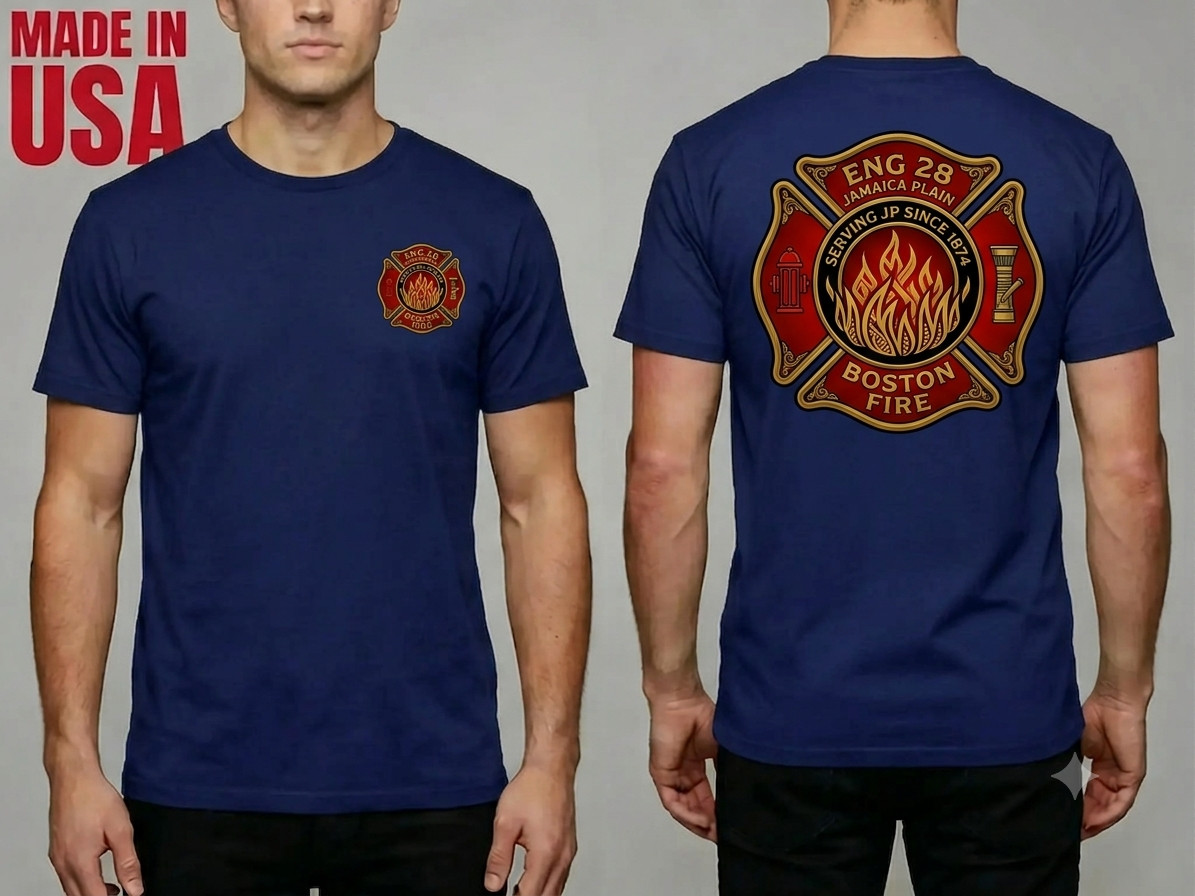 NEW Boston Fire Department Engine 28 - Firefigher ver 2 SHIRT S-2XL MADE IN USA gallery