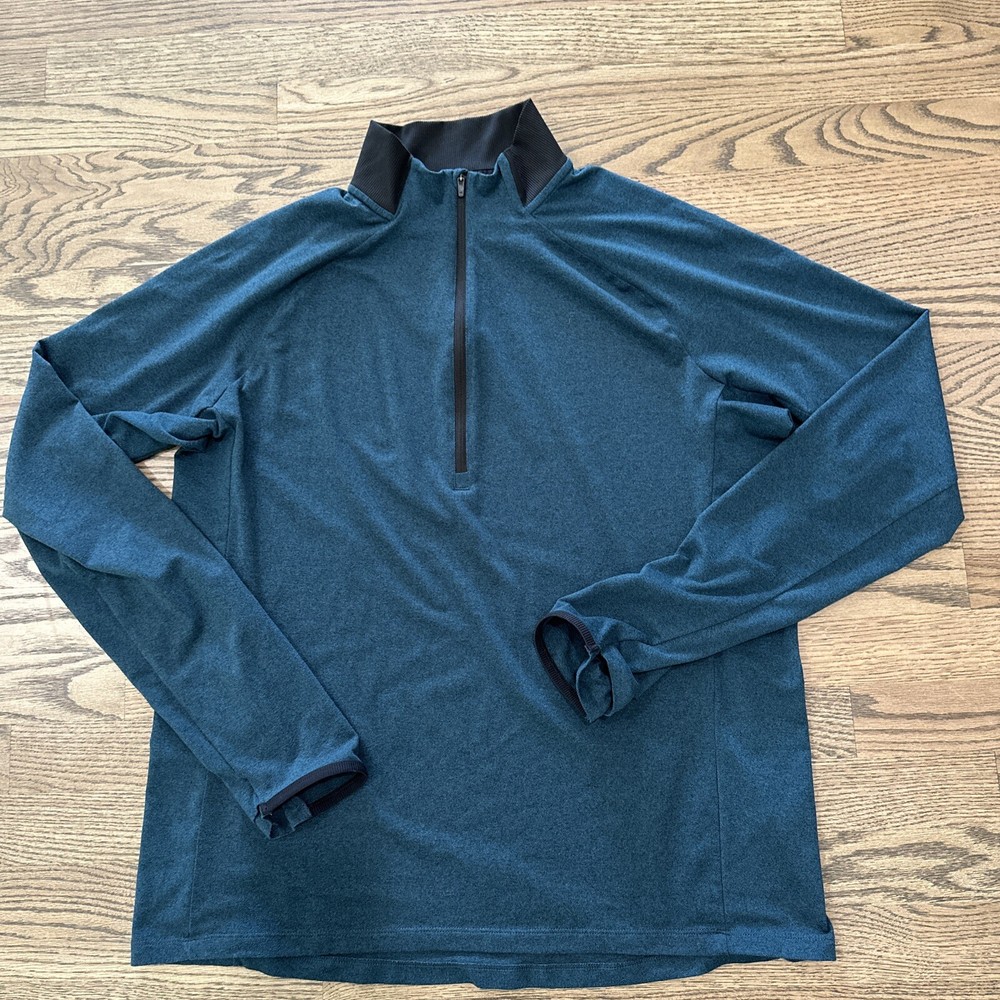 REI Co-op 1/4 Zip Base Layer Pullover Aquamarine emerald green Large L