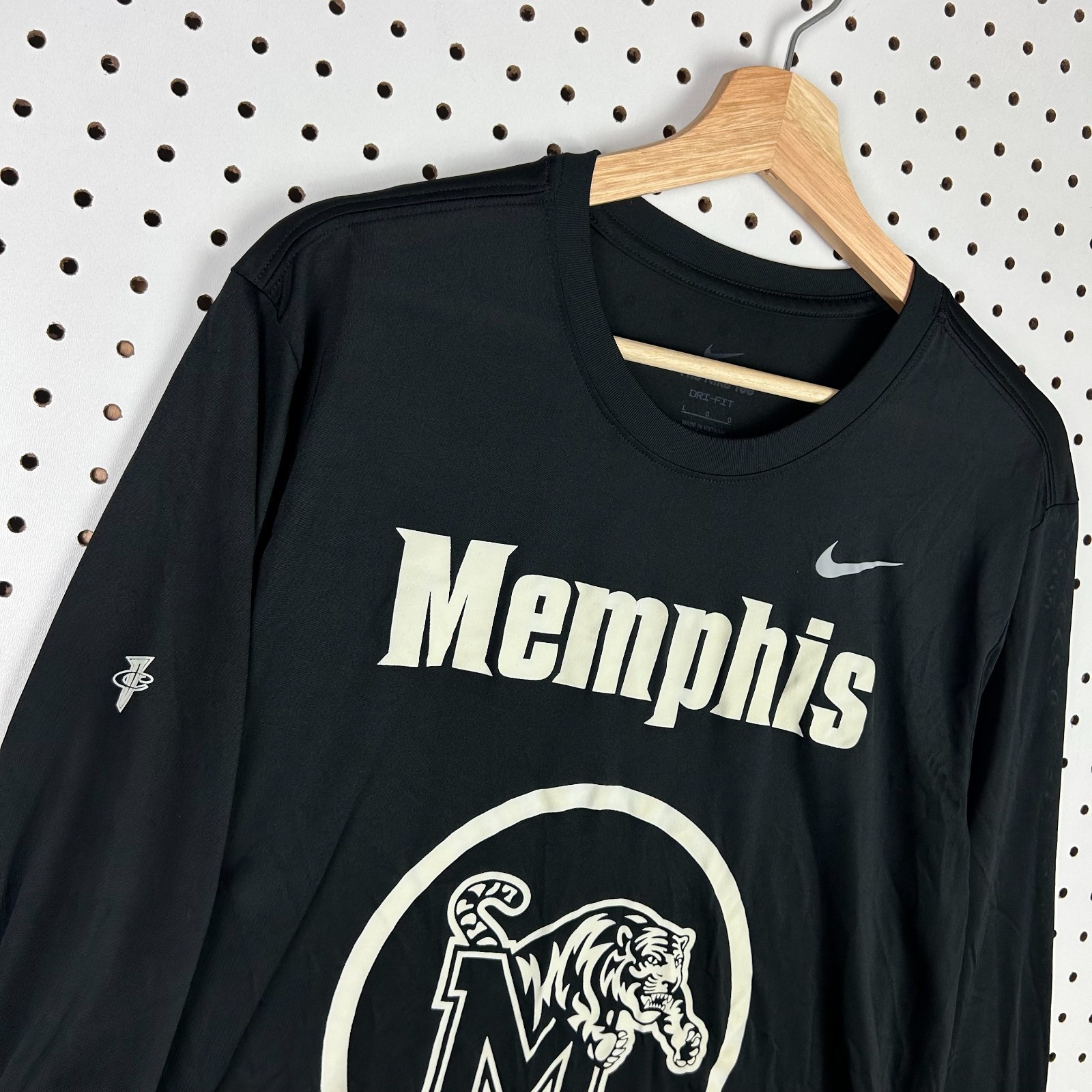 Nike 1 Cent Memphis Tigers Large Shirt Long Sleeve Black Dri Fit Penny Hardaway gallery