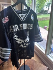 USAF Air Force Football Jersey Mens Large Navy Blue Mesh Military