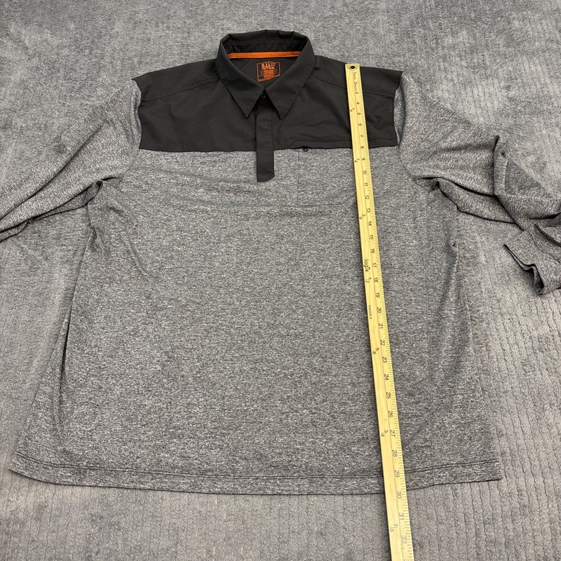 5.11 Tactical Pullover Mens Extra Large 1/4 Snap Long Sleeve Shirt Gray/Black gallery