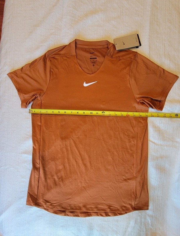 New MED Nike Court Dri-Fit Advantage Tennis Top Shirt Orange Slim DR6548-246 Men gallery