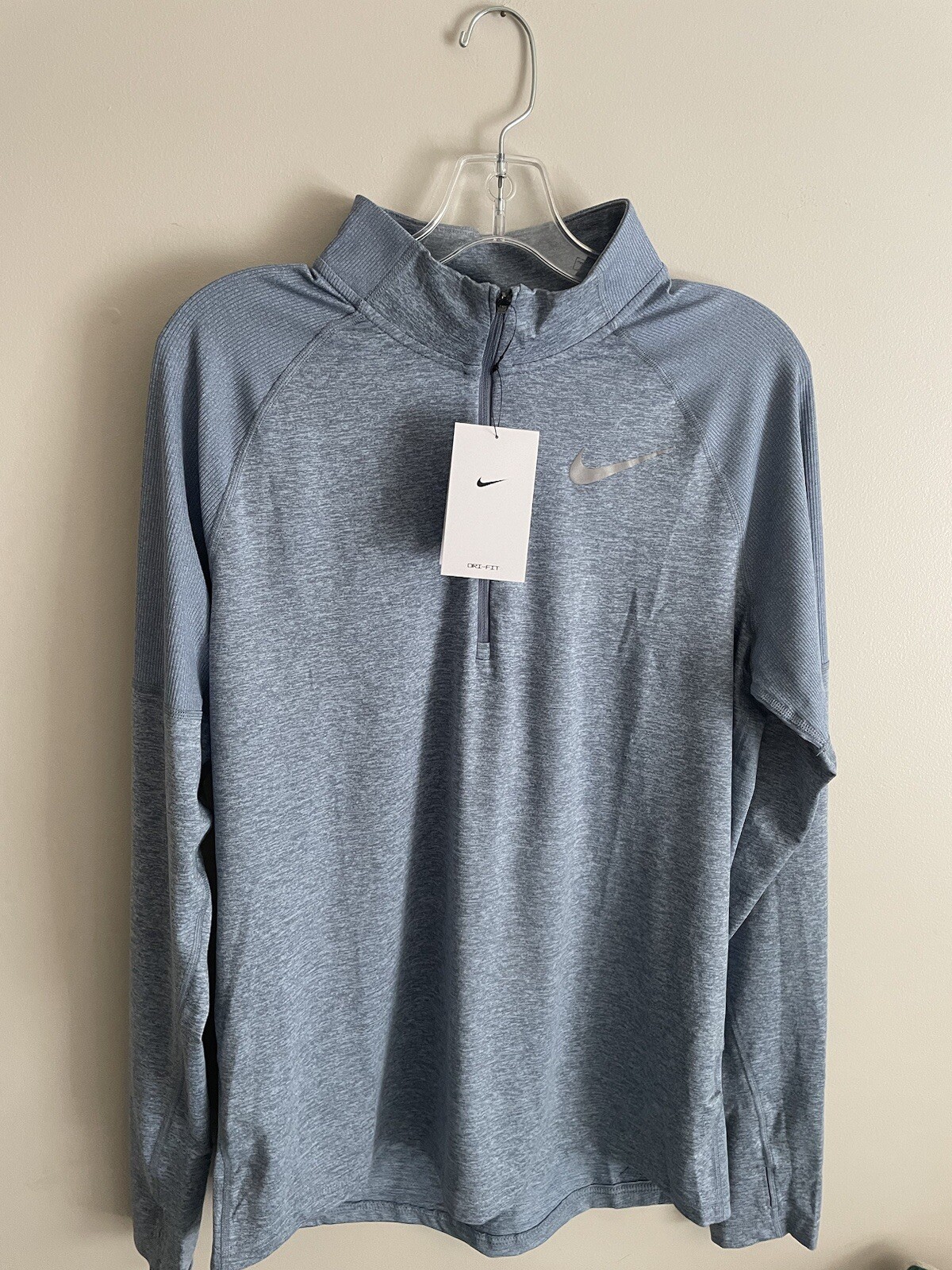 Nike Element Mens Medium Dri-FIT 1/2-Zip Running Top Heather Blue AH8973-493 NEW gallery