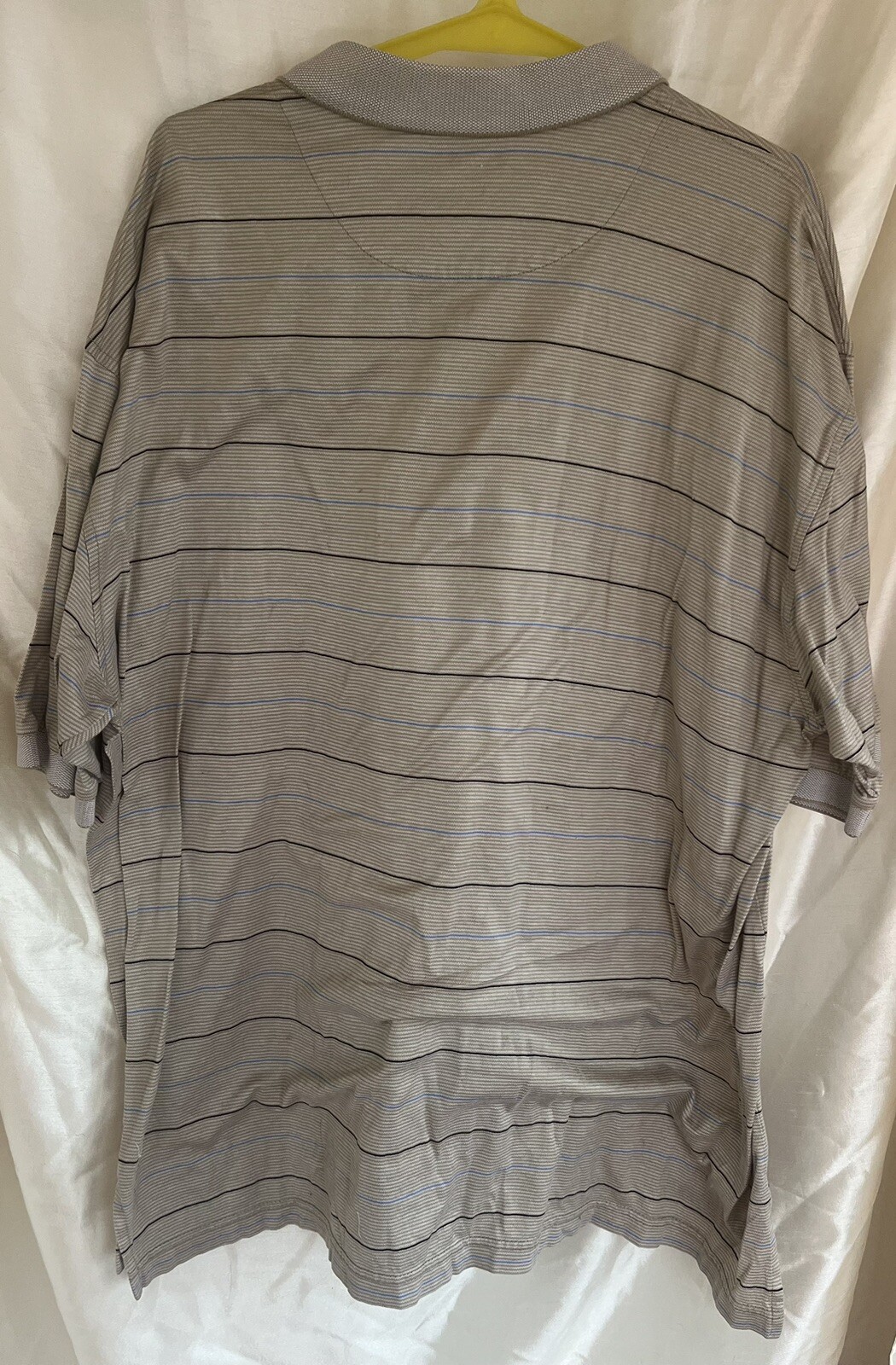 Tasso Elba Golf Polo Shirt Mens XL Tan Casual Striped Short Sleeve gallery