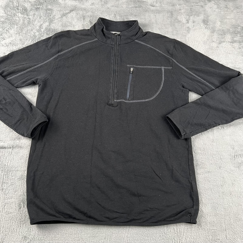 tasc Performance Pullover Mens Medium Black Quarter Zip Bamboo Blend Pocket gallery