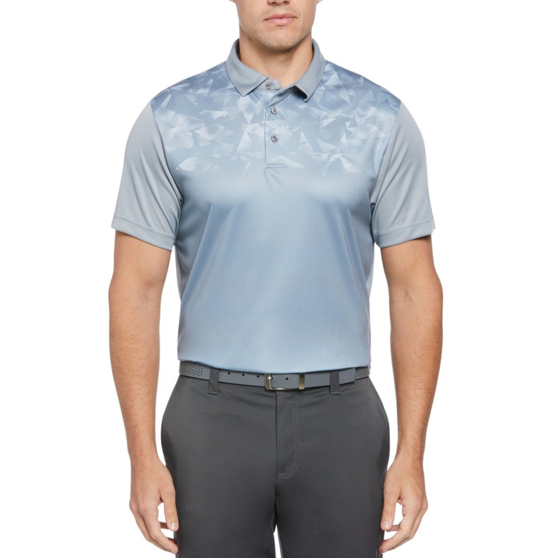 PGA TOUR Geo Print Polo Golf Shirt sz M Medium Gray gallery