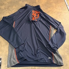 NFL Team Apparel Chicago Bears Pullover Mens 2XL Navy Blue 1/4 Zip TX3 Cool