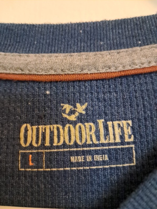 Outdoor Life Waffle Pattern Pullover Men's Shirt Size Large Long Sleeve Blue gallery