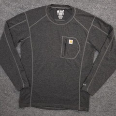 Carhartt Force Base Layer Thermal Shirt Mens Large Gray Wool Blend Performance
