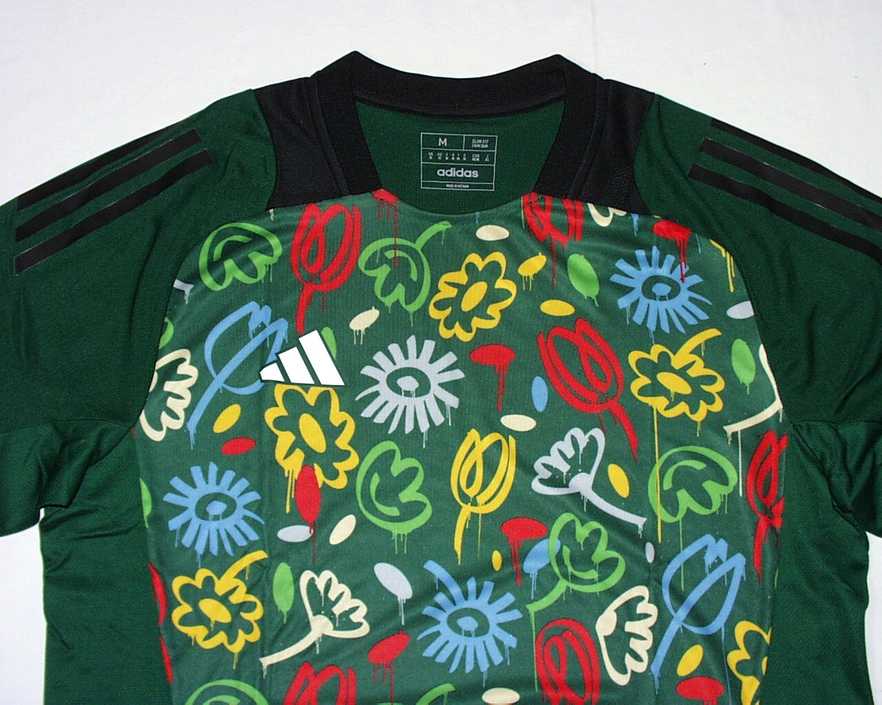 Adidas Men's Tiro PB Jersey IU0880 Slim Fit Short Sleeve, DRKGRN FLORAL, M, New gallery