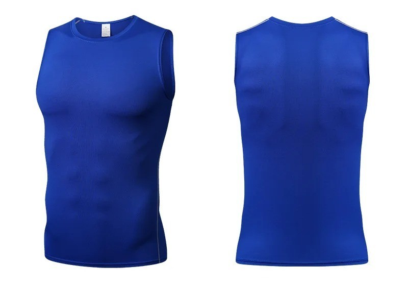 Mens Compression Workout Gym Tank Tops Running Cool Dry Elastic Vest T Shirt Tee