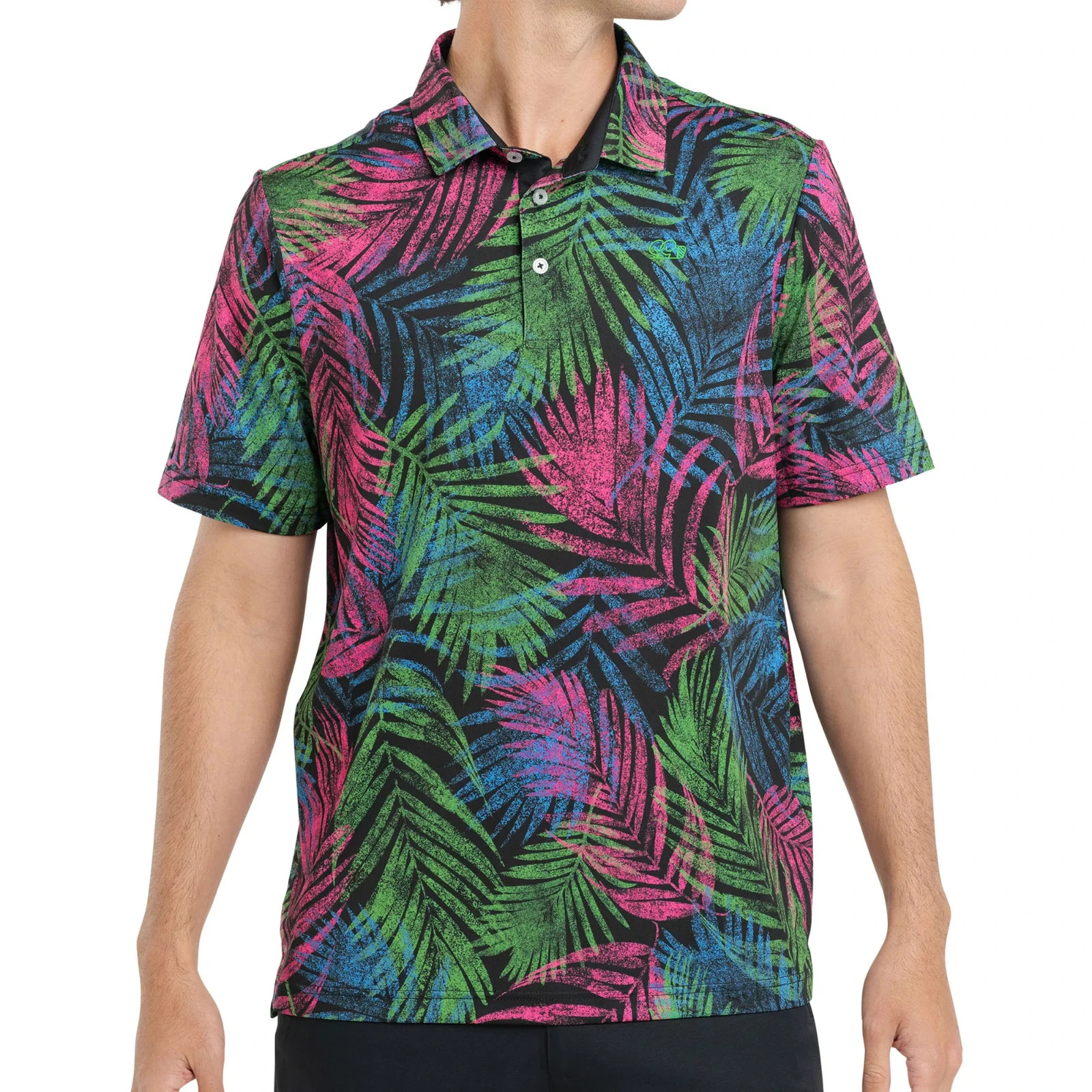 Good Good Golf Men's Night Palm Golf Polo Shirt - SIZE SMALL NEW FREE SHIP gallery
