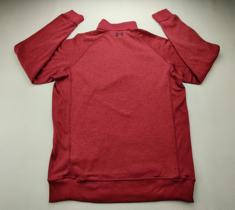 Under Armour Loose Cold-Gear Storm Men's Medium 1/4 Zip Maroon Pullover Top gallery
