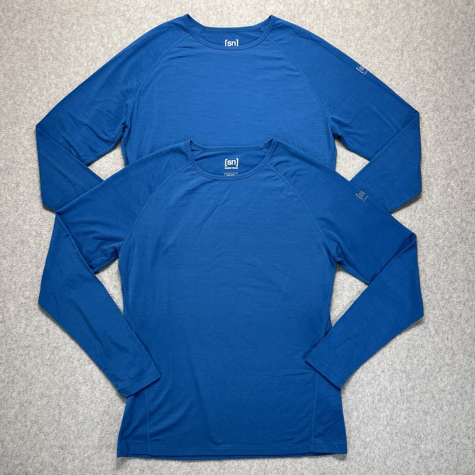 Super Natural SN Mens Medium 2 Pack Merino Wool Blend Base Layer Shirts Blue gallery