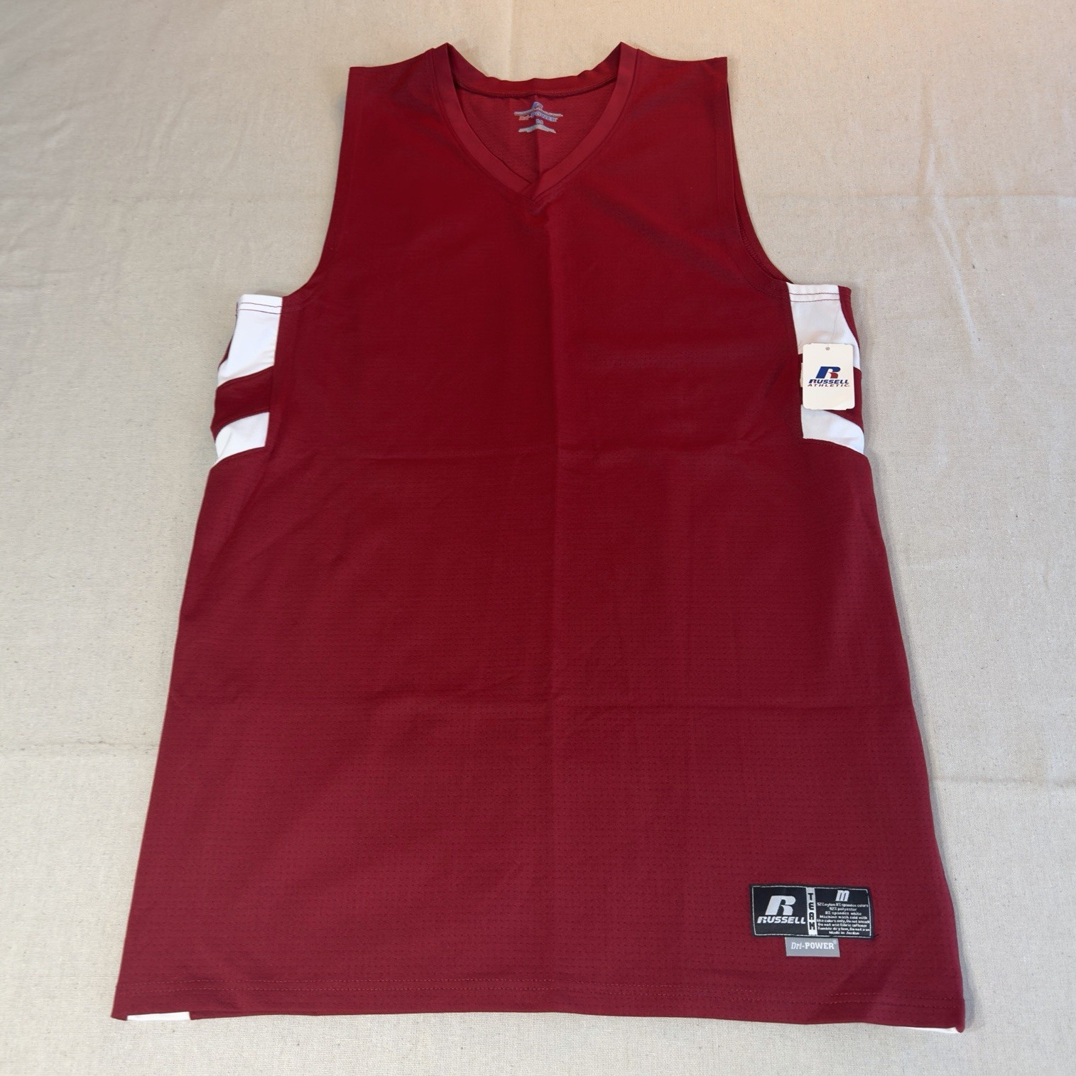 Russell Athletic Dri-Power Men's V-Neck Mesh Tank Jersey Moisture Wicking M gallery