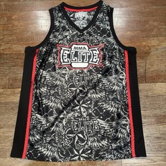 MMA Elite Tank Top Mens Medium Black Printed Logo Martial Arts Fighting Jersey