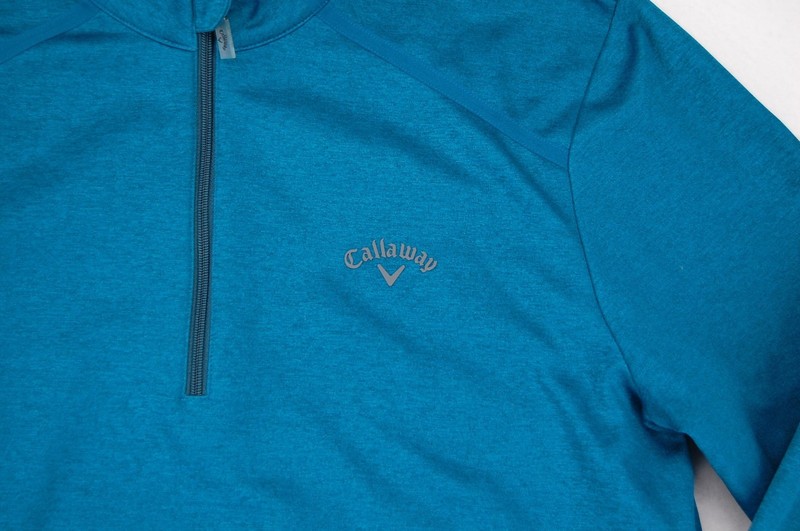 Callaway Golf Pullover Mens Medium Blue 1/4 Zip Fleece Lined Mock Neck Top gallery