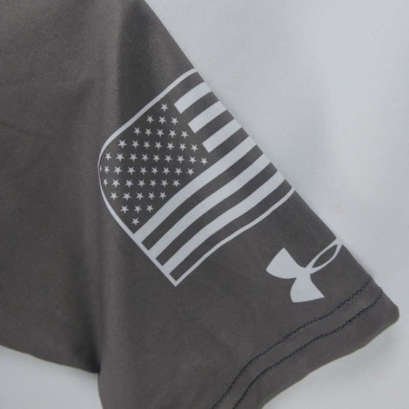 New Under Armour Men's Blue Gray Large US Navy Shirt Rash Guard Lightweight gallery