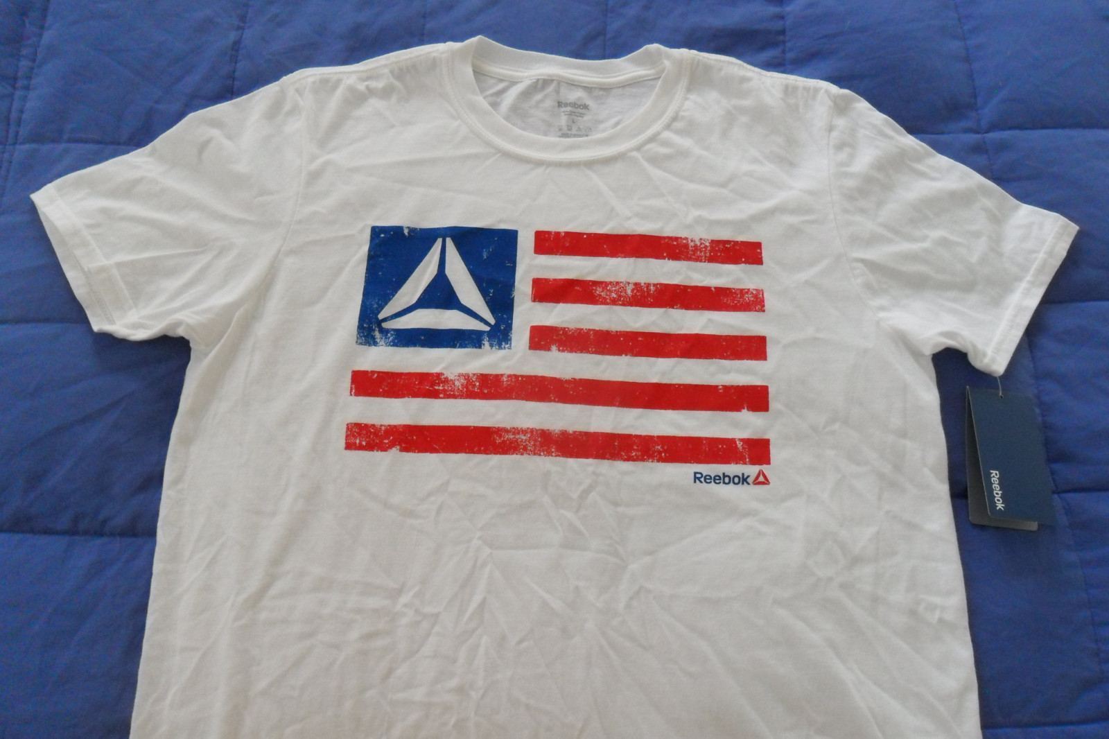 Reebok DELTA FLAG USA TEE Graphic Top Cross Training Gym fit Shirt Mens sz L nwt gallery