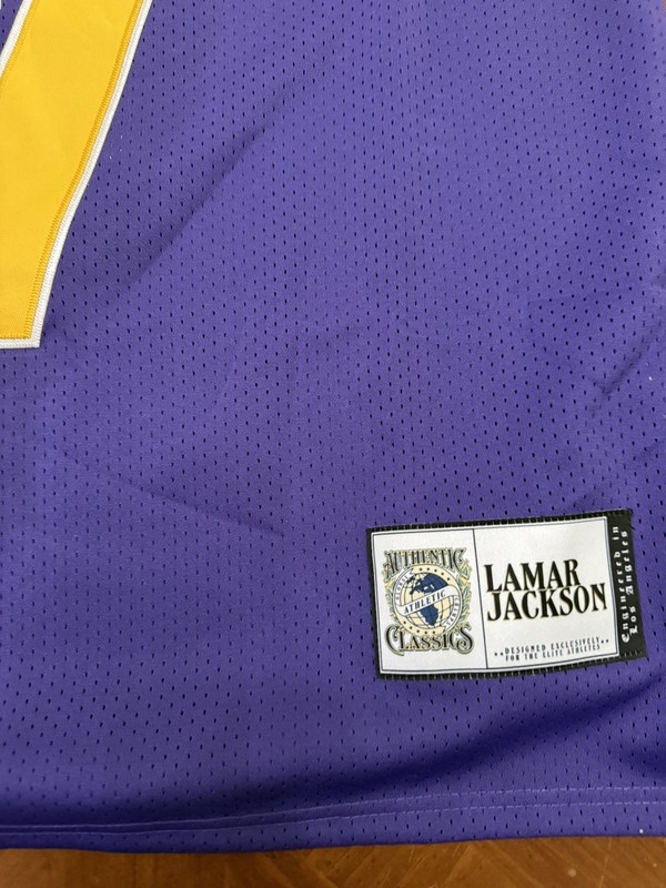 Authentic Classics Lamar Jackson Tigers #7 Football Jersey Purple Yellow Large gallery