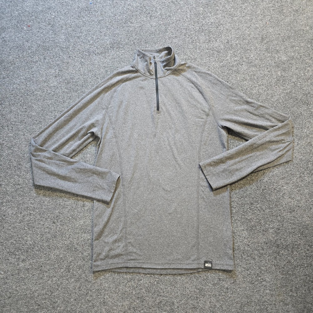 REI CO Op Shirt Mens Size Small Gray 1/4 Zip Long Sleeve Outdoors Layer Hiking