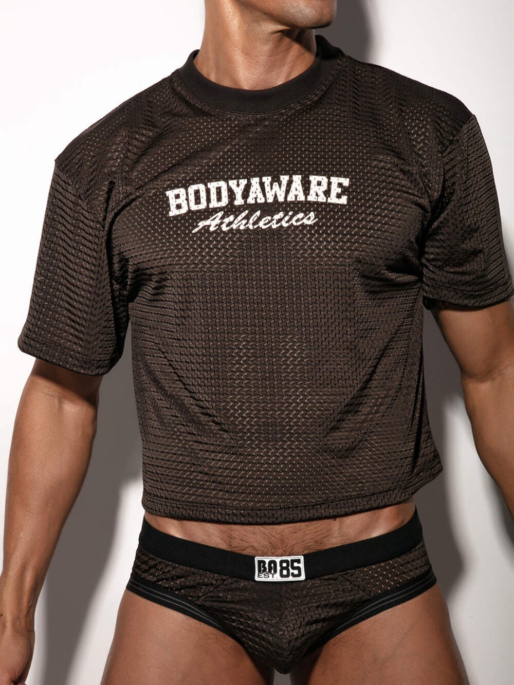 Body Aware Varsity 85 Mesh Jersey for Men (Black) - Sexy Men's Athletic Clothes gallery