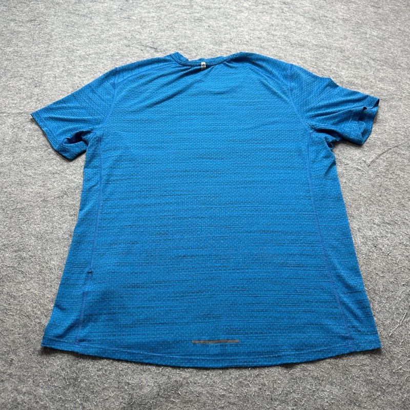 Nike Breathe Running T-Shirt Men L Blue Reflective Mesh Short Sleeve 904800 gallery