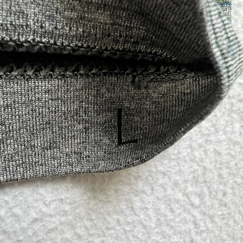 Lululemon Men Gray Stripe Green Blue Black Metal Vent Tech Short Sleeve Shirt L gallery