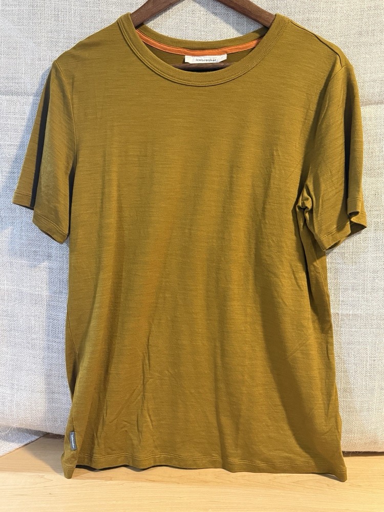 Icebreaker MerinoFine 100% Merino Wool T-shirt Loden NEW Tiny Holes Travel Tee!!