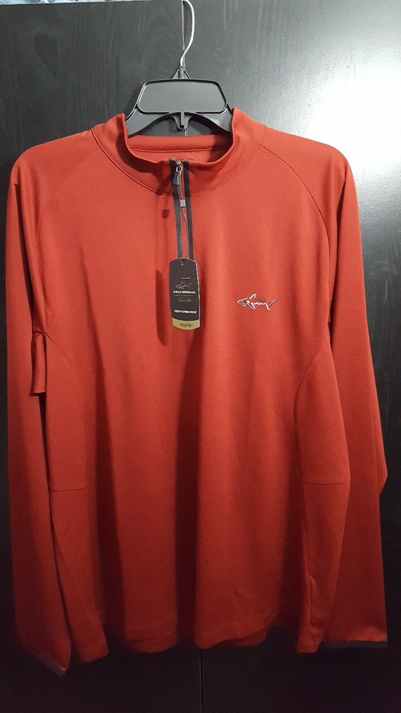 ** New Greg Norman for Tasso Elba Men's Long -Sleeve, Bright Crimson, size L